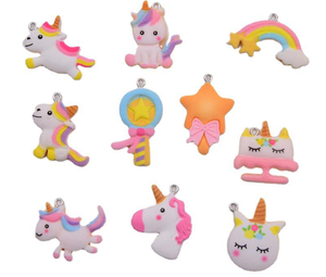 かわいい樹脂ユニコーンレインボーチャーム子供漫画ジュエリーチャーム子供おもちゃギフト樹脂漫画チャーム - Product Image 2