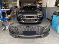 Kit carrosserie de pare-chocs avant style RS6 pour Audi A6 C8 S6 2019-2024, avec calandre en nid d'abeille noir brillant, pour mise à niveau A6 S6 C8