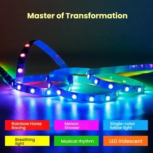 Bande lumineuse LED RGBIC WS2815 12V en forme de S, 5050, flexible, pleine couleur, intelligente, magique, à flux dynamique, programmable, adressable - Product Image 4