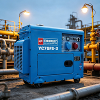 Générateur diesel silencieux portable 7 kW Yuchai YC7GFS-3, groupe électrogène insonorisé avec roues robustes pour un déplacement facile, 230 V