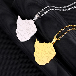 Collares <span class=keywords><strong>con</strong></span> <span class=keywords><strong>mapa</strong></span> <span class=keywords><strong>de</strong></span> África, colgante <span class=keywords><strong>de</strong></span> Zimbabue <span class=keywords><strong>con</strong></span> nombre <span class=keywords><strong>de</strong></span> ciudad, superventas - Product Image 3