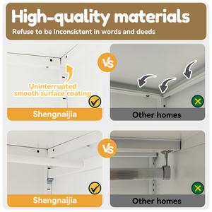 <span class=keywords><strong>Armoire</strong></span> autoportante en acier imitation bois à <span class=keywords><strong>4</strong></span> <span class=keywords><strong>portes</strong></span> avec tringle de suspension et étagères de rangement pour la maison - Product Image 5