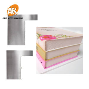 AK, 2 uds., raspador de pastel en forma de <span class=keywords><strong>libro</strong></span>, peine de decoración más suave de acero inoxidable, herramientas para hornear pasteles, utensilios de cocina para panadería, 2 uds. - Product Image 2