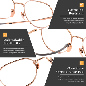 Kính mắt thời trang nam nữ bán buôn, gọng titan sáng bóng nhiều màu sắc - Product Image 4