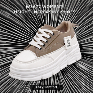 <span class=keywords><strong>Mocasines</strong></span> de invierno para <span class=keywords><strong>mujer</strong></span>, zapatos de tabla transpirables de suela gruesa con aumento de altura de otoño, estilo suave versátil para estudiantes resistente al desgaste - Product Image 2