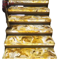 Panneau de pierre translucide artificielle au design moderne, marches d'escalier en ardoise en résine antidérapante pour décoration de villa