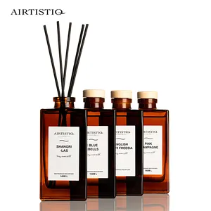 Diffusore a bastoncini di profumo di profumo di olio essenziale di aromaterapia decorativo per la casa da 140ML con bastoncini di fibra