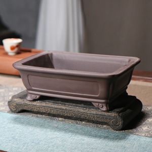 Vaso per Bonsai Fatto a Mano di Yixing Fioriera Vaso per Bonsai in Ceramica Vaso per Bonsai in Argilla Viola Vaso in Ceramica non Smaltata per Piante - Product Image 1