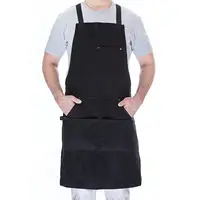 Черный Прочный Профессиональный фартук шеф-повара для кухни, барбекю и гриля с петлей для полотенец