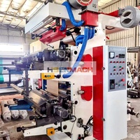 Machine d'impression flexographique automatique 2 couleurs pour sacs en plastique, film PE, tissu non tissé, certifiée CE, OEM