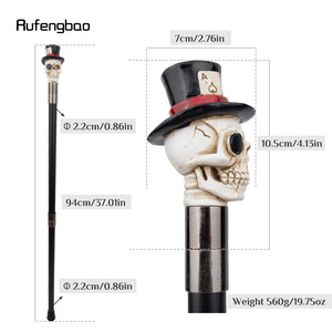 Bâton de marche Rufengbao Skull Top Hat 94 cm en acier carbone, canne de randonnée, accessoire de mode - Product Image 1