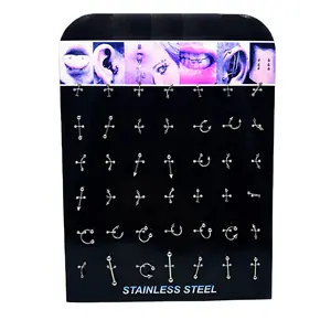 Fashion Jewelry puncture 42PCS/card Safe Nose Piercing Unit Tool Surgical Steel Sterilized Nose Studs Body Punctures