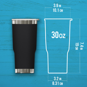 Gobelet isotherme en acier inoxydable de 30 oz avec poignée, design classique pour le bureau et les voyages - Product Image 1