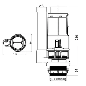 Dual Flush Fill Valved Fittings Mechanism Repair Kits For Toilet Tank Cistern