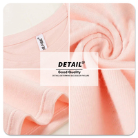 Nouveauté T-shirt femme en coton/spandex uni à col rond, coupe slim, style coréen, imprimé personnalisé, respectueux de l'environnement