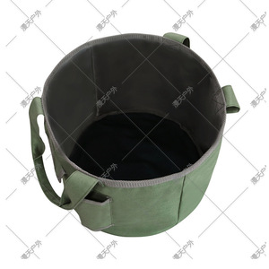 Waterproof Canvas Garden <b>Tool</b> Bucket <b>Bag</b> Grass Green Portable Storage <b>Tool</b> Organizer For Outdoor Use - Product Image 4