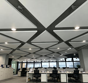 Plafonds en fibre de verre de 600*600/1200/2400 mm d'épaisseur 30 40 50 mm, installés avec des suspensions à ressort - Product Image 1