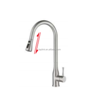 Robinet de cuisine monocommande extractible moderne, finition chromée, en acier inoxydable 304 de qualité alimentaire, monotrou