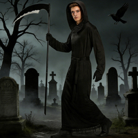 Costume de déguisement de Grim Reaper adulte avec capuche et cape, certifié CE CPC UKCA, en polyester, fourniture directe du fabricant, thème horreur