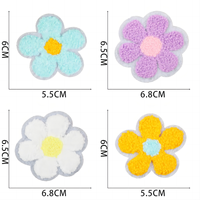Patchs en chenille personnalisés avec des fleurs et des coquillages, patchs à lettres en sequins pour vêtements, chapeaux, patchs à repasser