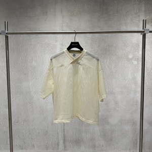 T-shirt da uomo in poliestere/cotone lavorato a maglia, traspirante, ad asciugatura rapida, con scollo a V, maniche corte, 220 grammi. - Product Image 5