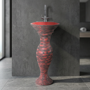 White Dolphin Design Porcelain Ceramic Wash Basin Two Piece <b>Full</b> Pedestal Set - Product Image 3