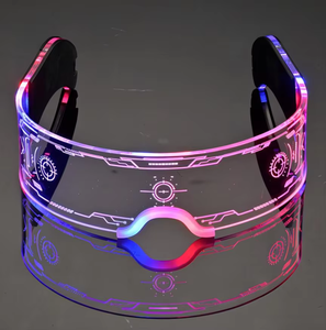 Lunettes à visière LED Cyberpunk, design futuriste, lunettes de fête avec <span class=keywords><strong>7</strong></span> changements de couleur - Product Image 4