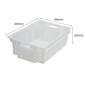600-400 Caisses rouges durables recyclables empilables en plastique végétal de transport de nidification de chiffre d'affaires pour la viande, le poisson et les fruits - Product Image 3