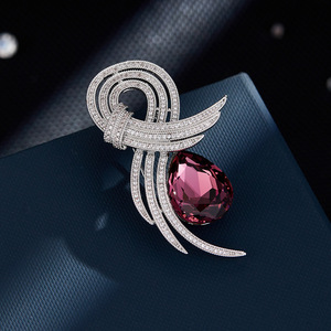 <b>Angel</b> Wing Brooch For Women <b>Crystal</b> Rhinestone Purple Corsage Everyday Wear - Product Image 1