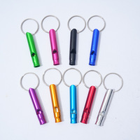 Haute qualité en alliage d'aluminium sauveteur sifflet métal porte-clés femmes auto-défense sifflet avec porte-clés