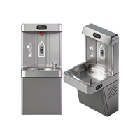 Fuente de Agua Eléctrica Fría de Acero Inoxidable Montada en la Pared con Sensor de Activación Sin Contacto y Manos Libres para Llenado de Botellas