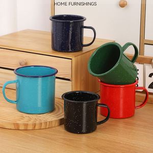 Mug en émail personnalisé avec logo imprimé, résistant au lave-vaisselle et au micro-ondes, pour le camping, les voyages en plein air, vente en gros, pour boissons et café - Product Image 5