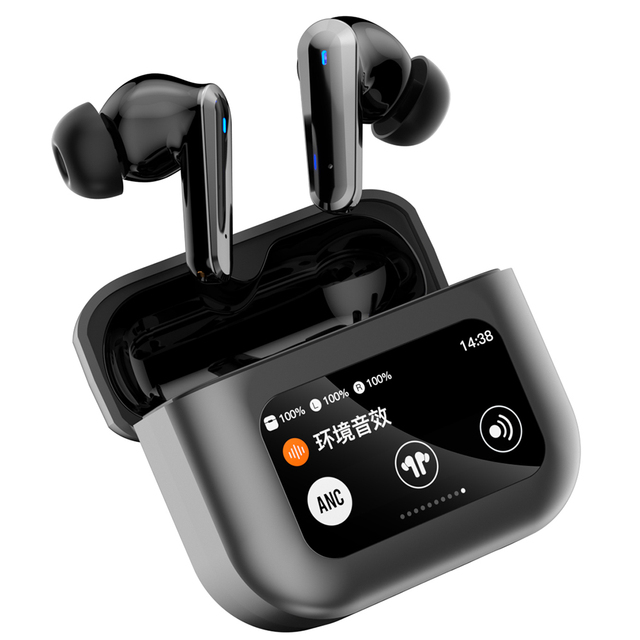 YYK-Q30 V8 A8 A9 A10 Pro TWS Earbud Earphone Full Color LCD LED Touch Screen HiFi Stereo Top ANC Active Noise Waterproof