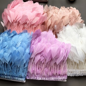 Plumas de Ganso Teñidas con Borde Deshilachado Grande, Accesorios de Ropa al por Mayor, Materiales para Decoración de Coronas, Manualidades DIY para la Cabeza, Artesanías de Carnaval - Product Image 2
