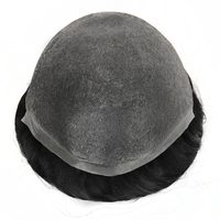 TOPUNIQUE TUS01 Toupet de cheveux vierges indiens super minces pour hommes 0.04mm Apparence globale de la ligne des cheveux super réaliste
