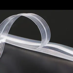 Fermeture à glissière auto-scellante étanche en PVC transparent boucle concave-convexe bande de fermeture à glissière en os fermeture à glissière auto-scellante en plastique