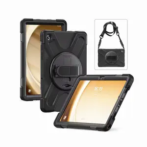 Funda para tableta con soporte giratorio de 360 grados para Samsung Tab A9 Plus X210 X215 X216, funda transparente de 11 pulgadas con correa para el hombro