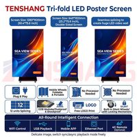 Layar LED Lipat Tiga Sisi, Panel LED Lipat Dua Sisi P2 P5 P4.81 untuk Pameran Toko Grosir