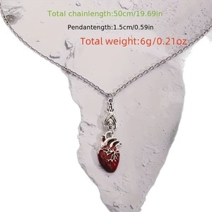 Collar con forma de corazón de murciélago, joyería de vampiro, gótico, pagano, accesorios de bruja, corazón de sangre, órgano, retro, alternativo, gargantilla para mujer - Product Image 4
