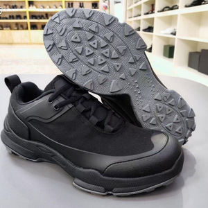 15 Skin King Men's Golf Shoes All <b>Black</b> Mesh Automatic Buckle Waterproof Toe <b>Low</b> <b>Heel</b> Rubber Outsole Sports Casual - Product Image 3