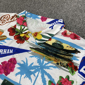 Diseño personalizado Estilo Hawaiano patrón casual sublimación botón camisetas - Product Image 6