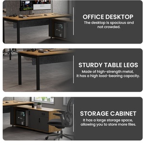 Factory Executive Wooden Desk Modern Design <b>Computer</b> Modular Commercial Office Building 4 6 Person <b>Workstation</b> Tables - Product Image 3