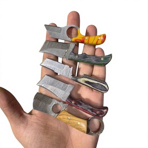 Cuchillo de Supervivencia y Caza de Acero de Damasco de Grado Industrial, Hecho a Mano, de Alta Calidad, con Hoja Fija Mini de Punta Caída y Mango de Madera OEM - Product Image 3