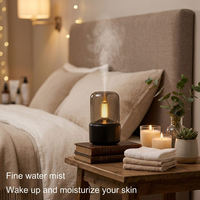 Humidificateur d'air à flamme de bougie simulée, diffuseur d'huiles essentielles USB pour aromathérapie, parfum d'ambiance pour la maison, ultrasonique