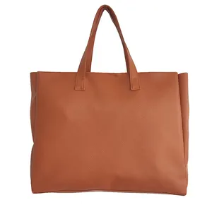 กระเป๋าสะพายไหล่หนัง Pu แบบเรียบง่ายสำหรับผู้หญิง,กระเป๋าโท้ทใช้งานได้จริงกระเป๋าถือขนาดใหญ่ออกแบบได้เอง