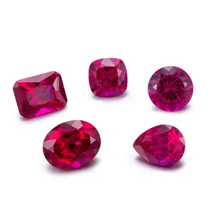 Messi gems Precious created stones corundum gemstone round oval pear octagon lab grown ruby