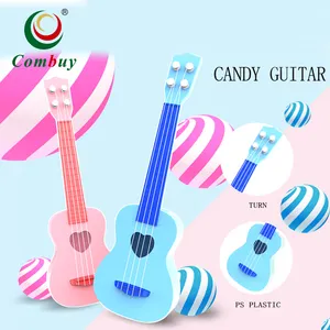 糖果色便宜的塑料吉他 45CM儿童玩具儿童四弦琴