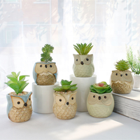 Antique Plante Succulente Mini En Céramique En Forme de Hibou Fleur Pot à Bonsaï Pour La Décoration Intérieure