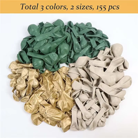 Kit d'arche de ballons en latex vert 155 pièces, fête sur le thème de la jungle, safari, respectueux de l'environnement, durable, Halloween, Pâques, baby shower, ballons réutilisables