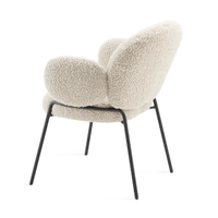 Chaise de salle à manger minimaliste italienne en tissu de laine d'agneau blanc, design simple et moderne pour la maison, le bureau et la villa